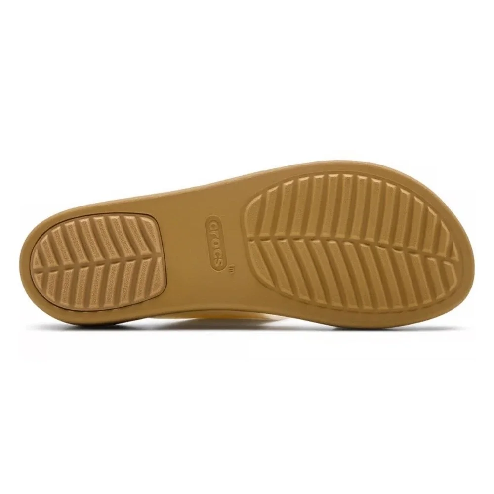 Crocs Brooklyn Low Buckle Womens Sandal Size 8 White Tan Wedge Slide NEW